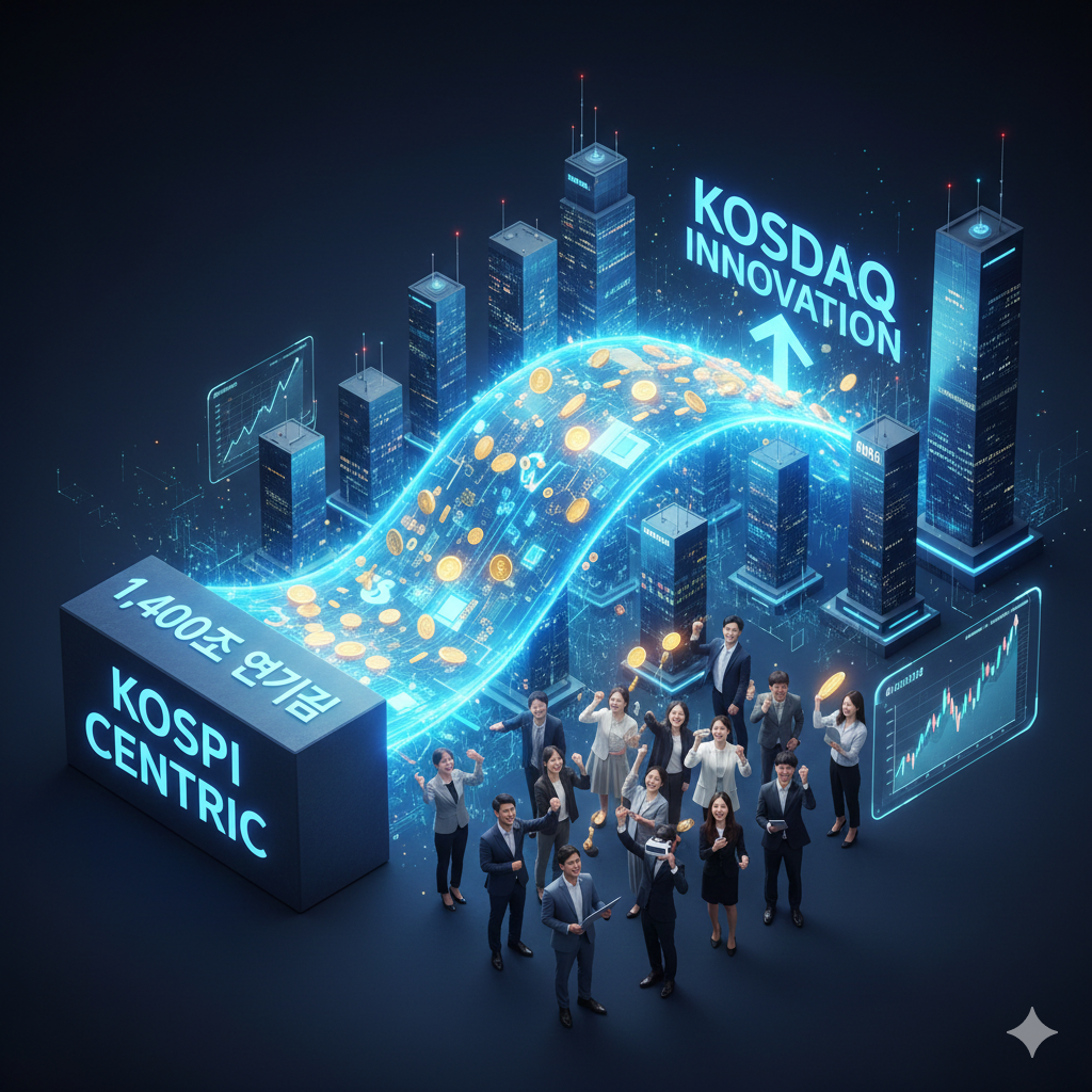 연기금을 투입하여 코스닥 상승을 보여주는 사진