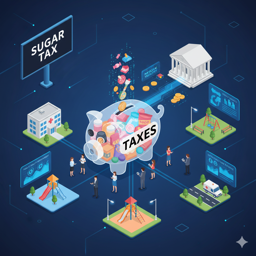 설탕세가 도입되어 공공기관에 재투자되는 사진